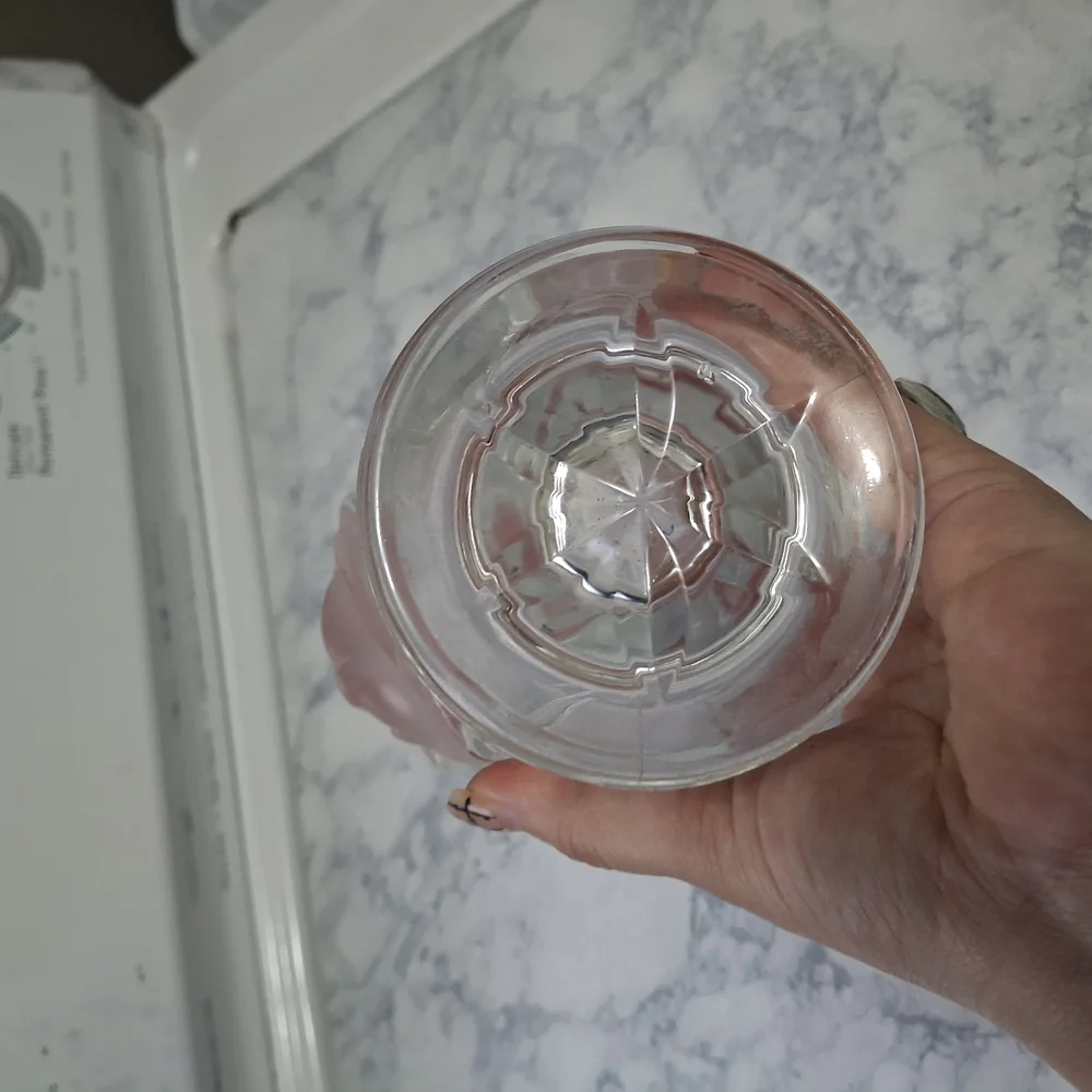 Elegant Glass Vase with Pink Floral Design